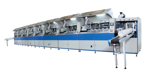 Máquina de impressão multicolor de tela para balde cilíndrico de diâmetro máximo de 220 mm