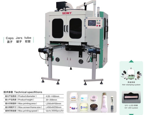 equipamento de impressão automático da tela do metal da máquina de impressão 250x150mm da tela 3000pcs/hr de seda