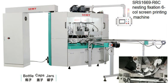 6 máquina de impressão automática 380V da tela do cilindro da cor 7bar para a garrafa