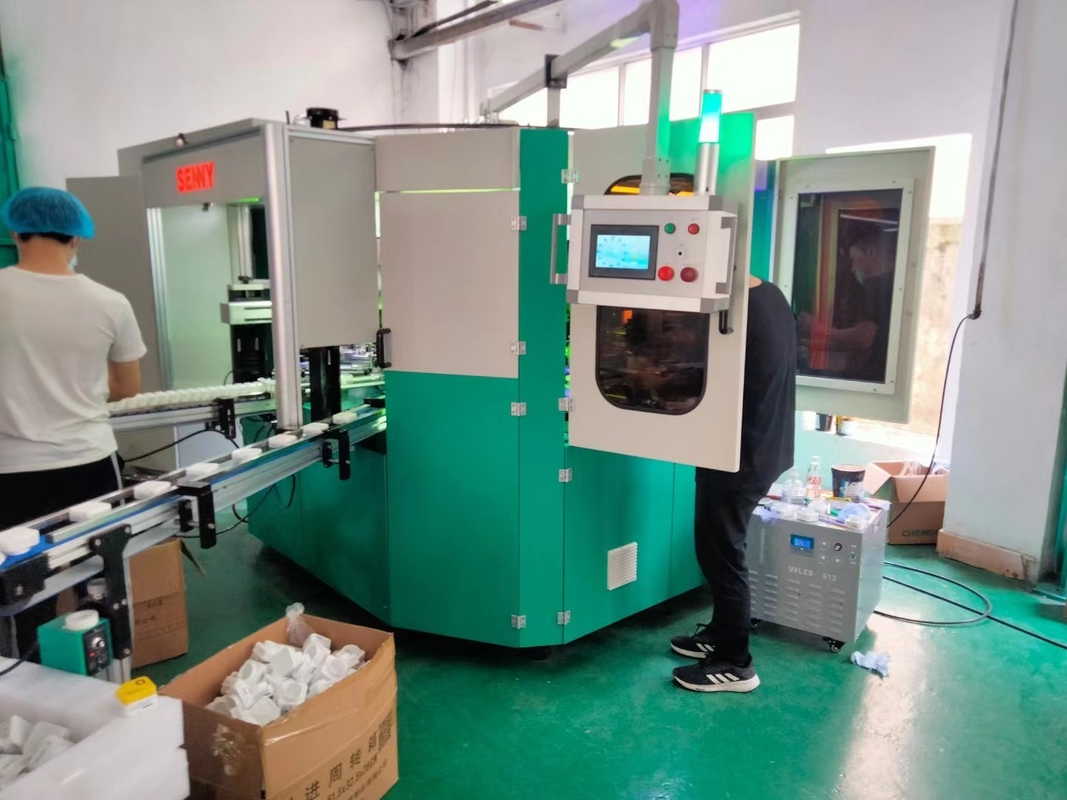 Máquina de impressão de tela de garrafas de vidro de 2 a 6 cores Área de impressão 300 mm x 200 mm Impressora rotativa servo-driven