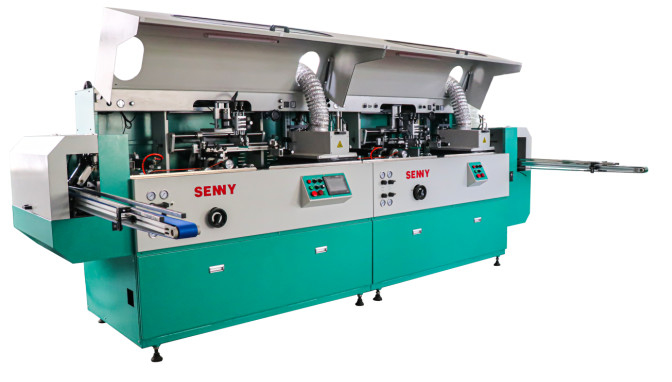 Máquina de serigrafia de 2 cores Flat ou Oval Botelha Equipamento de impressão de dois lados