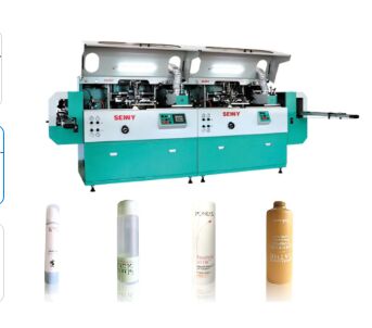 12 cores 5000pcs/Hr Máquina de impressão de tela de tubo 250x200mm Para recipiente